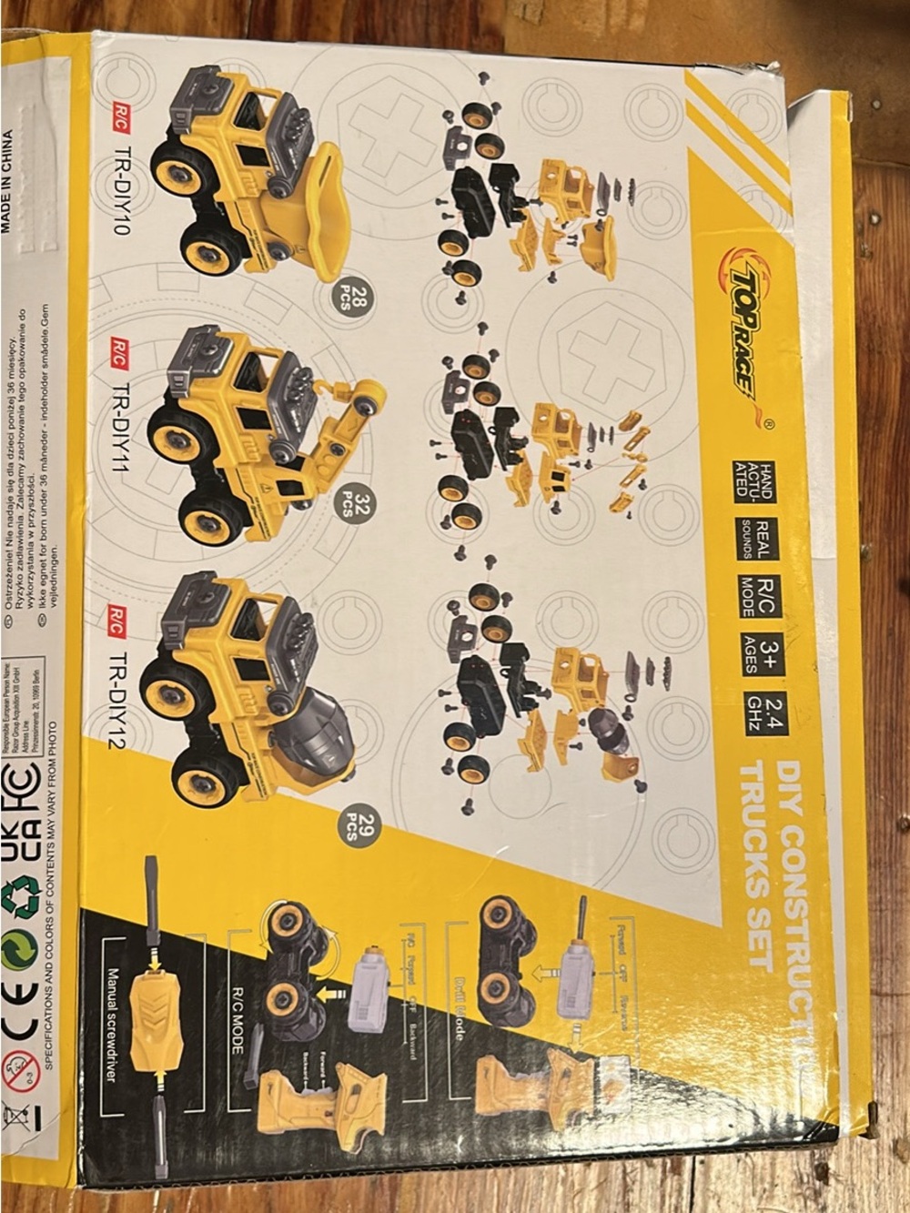 Yellow DIY Construction Trucks Set - 3-in-1 Buildable RC Trucks